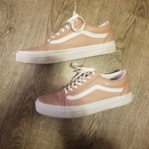 Women's Blush Leather Vans sneakers